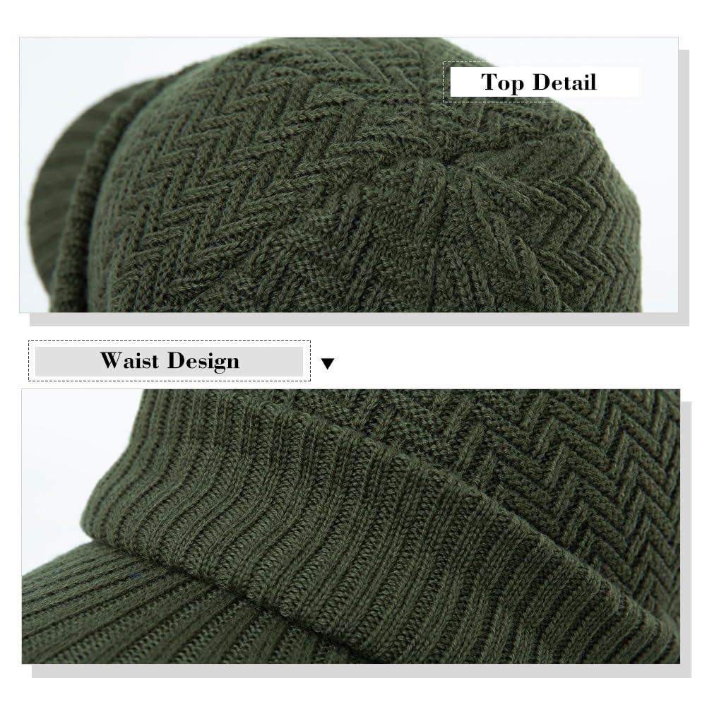SIGGI - Gorro con visera para invierno, de lana, unisex, multicolor, 56 - 61 cm