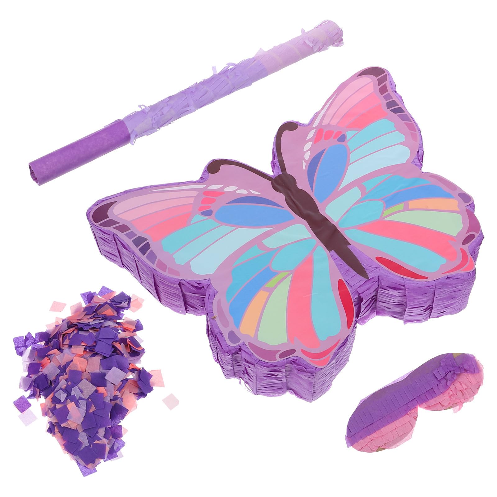 VILLCASE Piñata para Cumpleaños Infantil Niña con Diseño de Alas en Papel, Incluye Palo para Romper, Adecuado para Fiestas Temáticas y Decoraciones Vibrantes