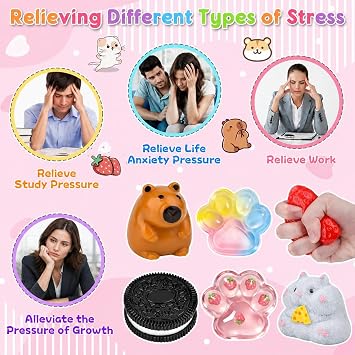 Taba Squishy, 6 Pcs Squishy Toys, Fufu Squishy Fidget Toys for Adults | Soft Squeeze Sensory Stress Toys Anxiety Relief for Decompression Birthday Novelty Gift