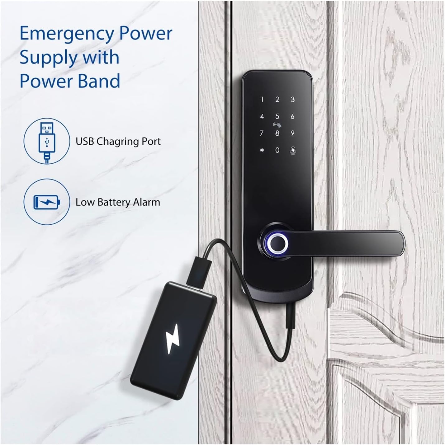Smart Home WiFi Electronic Lock Mini Smart Life Electric Automatic Lever Combination Outdoor Fingerprint Door Lock (Color 24022 5050)