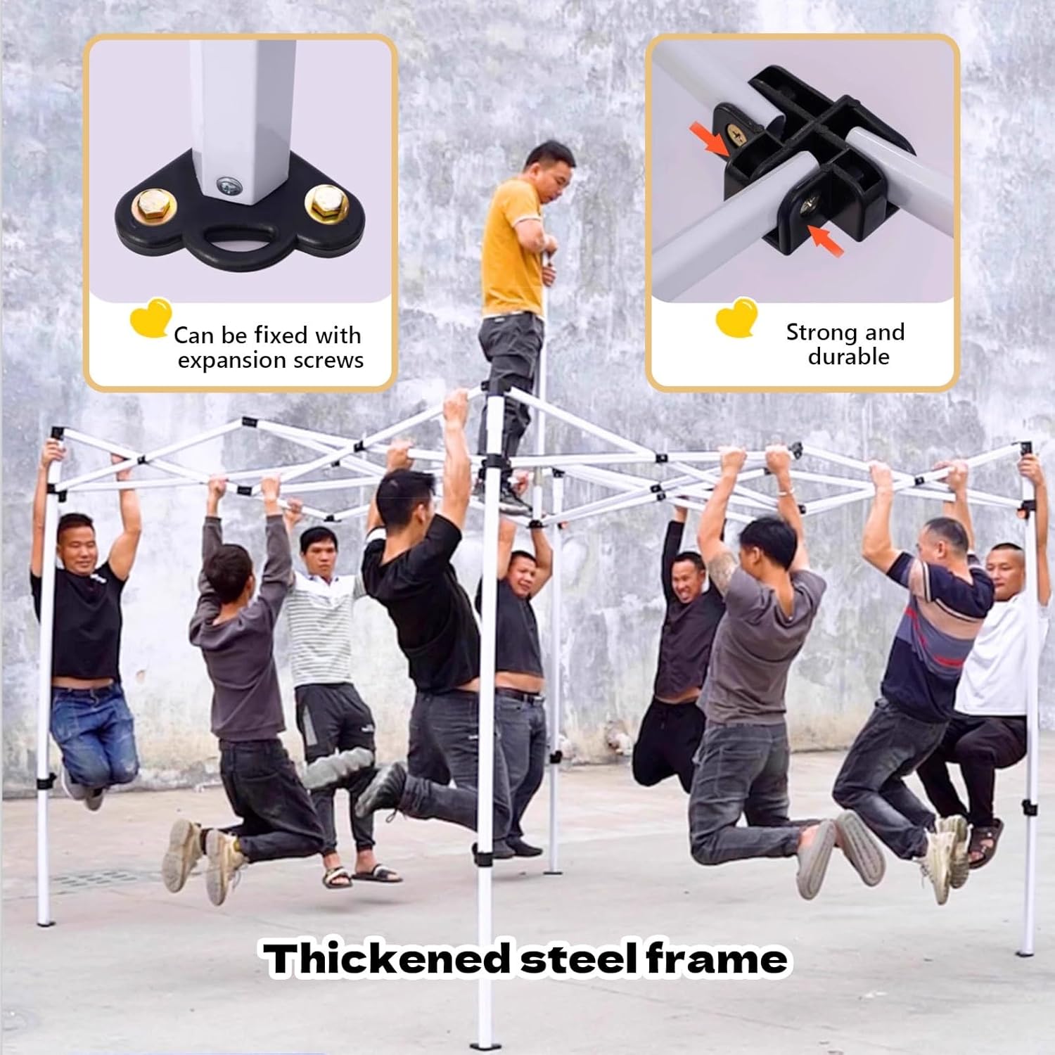 Outdoor Canopy Commercial Pop Up Tent Waterproof Portable Shelter Canopies Height Adjustable for Yard Camping Picnic Party Events(2x2m)