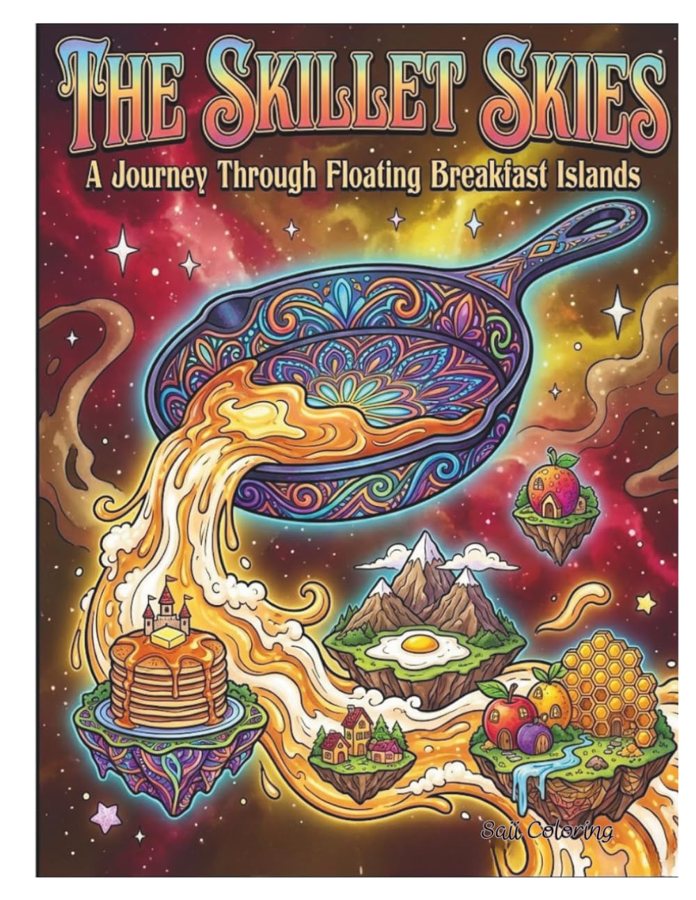 The Skillet Skies: A Journey Through Floating Breakfast Islands: A Whimsical Coloring Book for Adults and Teens featuring Surreal Food Landscapes and Cozy Fantasy Worlds