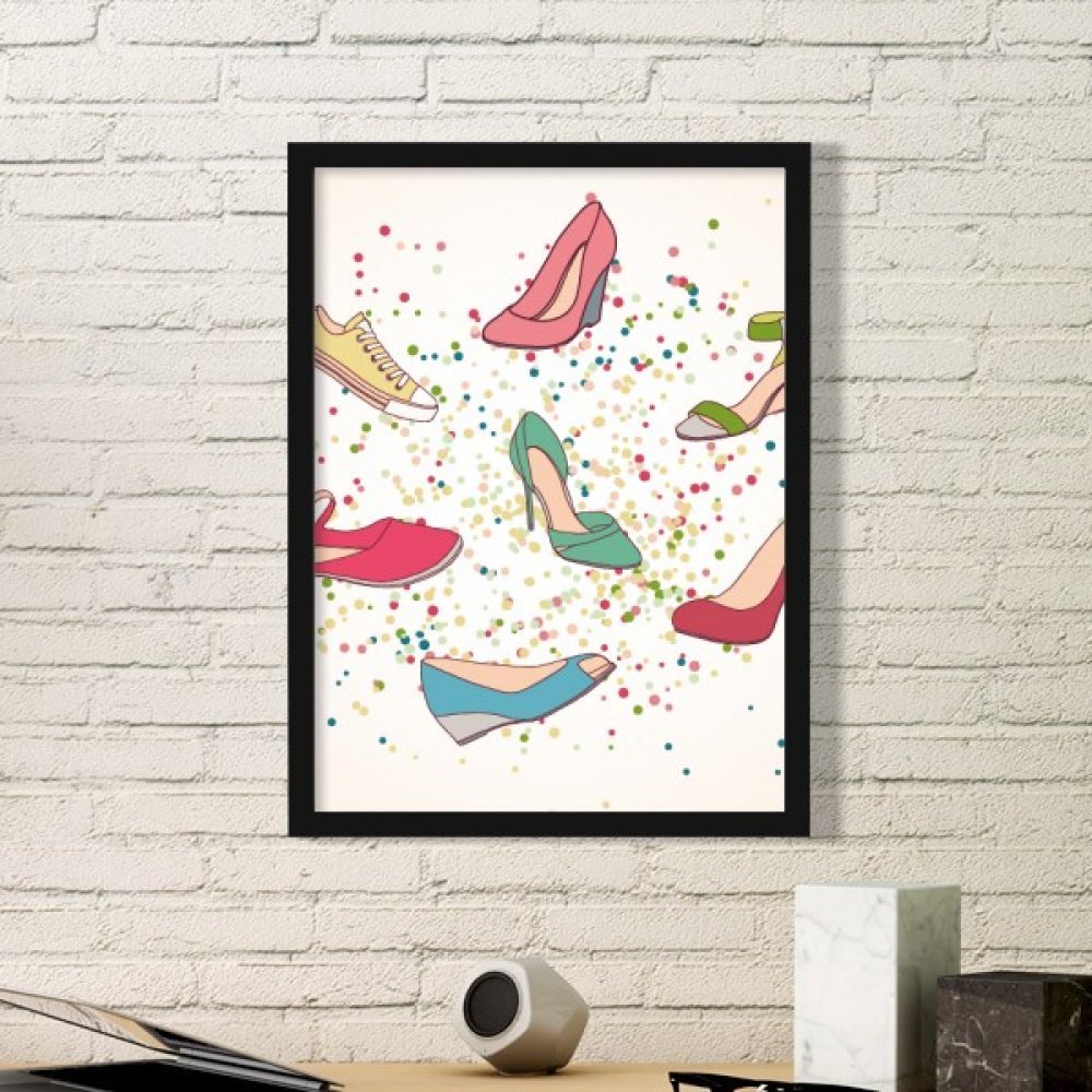 Art peintures estompes à motif talons hauts, cadeau déco original
