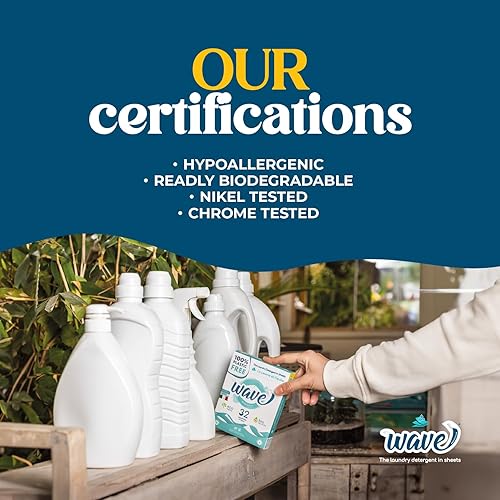 Miniatura 7 de Wave Washing Classic - Detergente para ropa en hojas - 100% libre de plástico - 32 cargas - Hecho en Italia - Ecológico - Biodegradable - Compostable