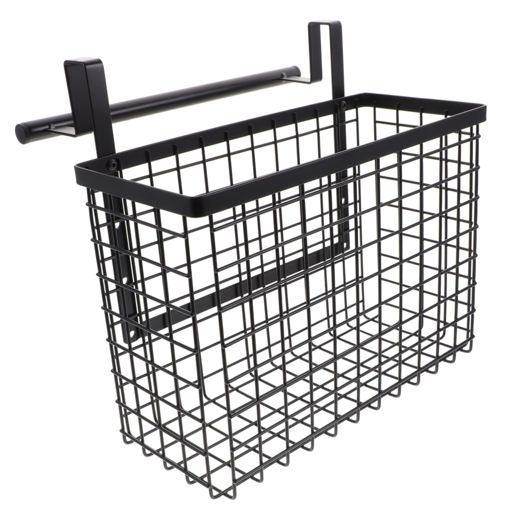 LIFKOME Cesta Colgante para Gabinete de Acero al Carbono Negra | Organizador de Verduras y Condimentos para Cocina, Montaje en Puerta Interior, Ahorro de Espacio