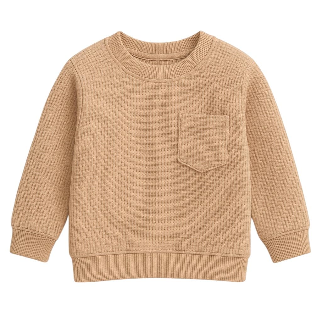 HuggleBug Kids Cotton Waffle Co-ord Set for Boys & Girls | Soft Breathable Everyday Wear Top & Bottom Set 2