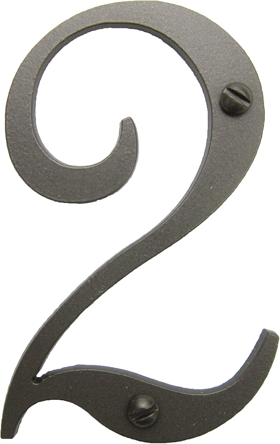 Classic Smooth Spanish Style Address Number 2 (Bronze)