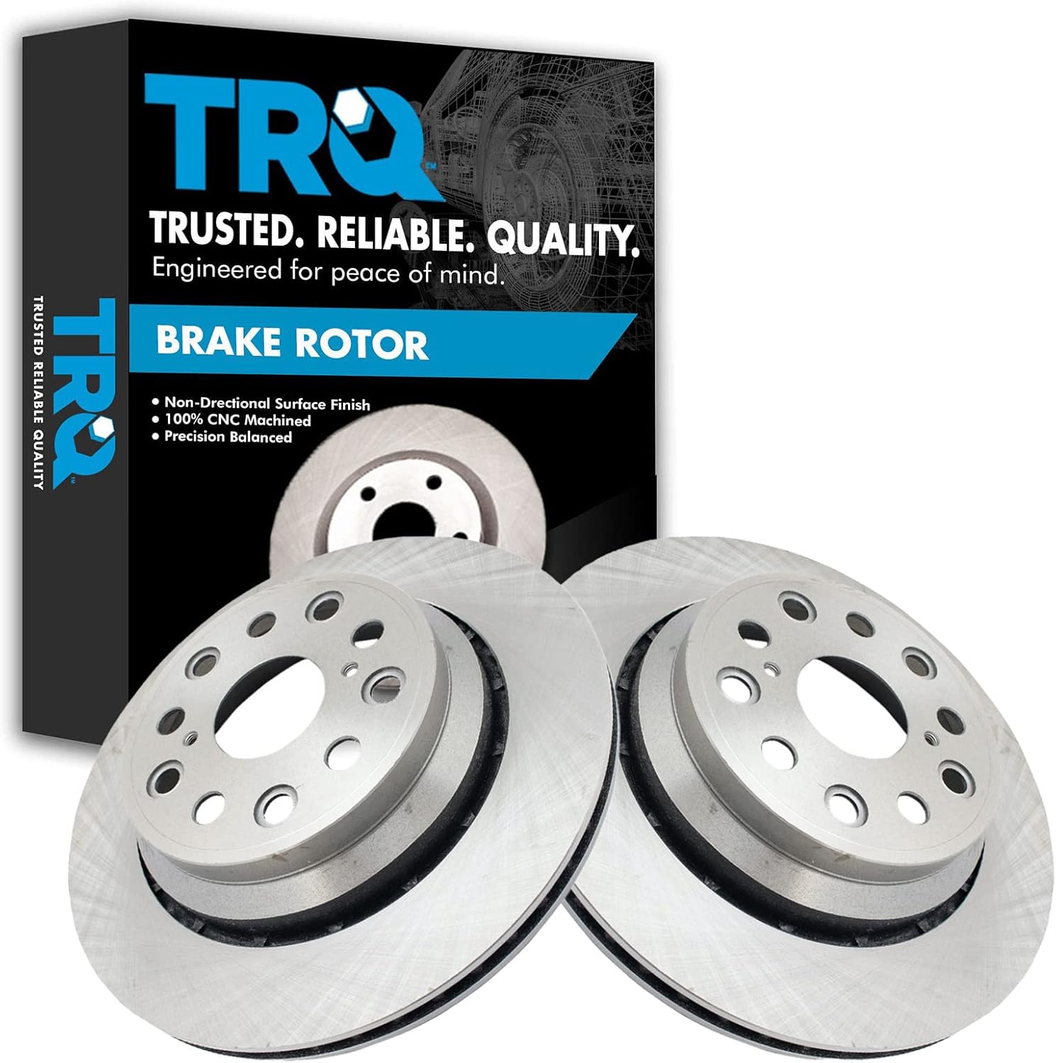 TRQ Rear Brake Rotors Set for Lexus LS460 (2007-2017)