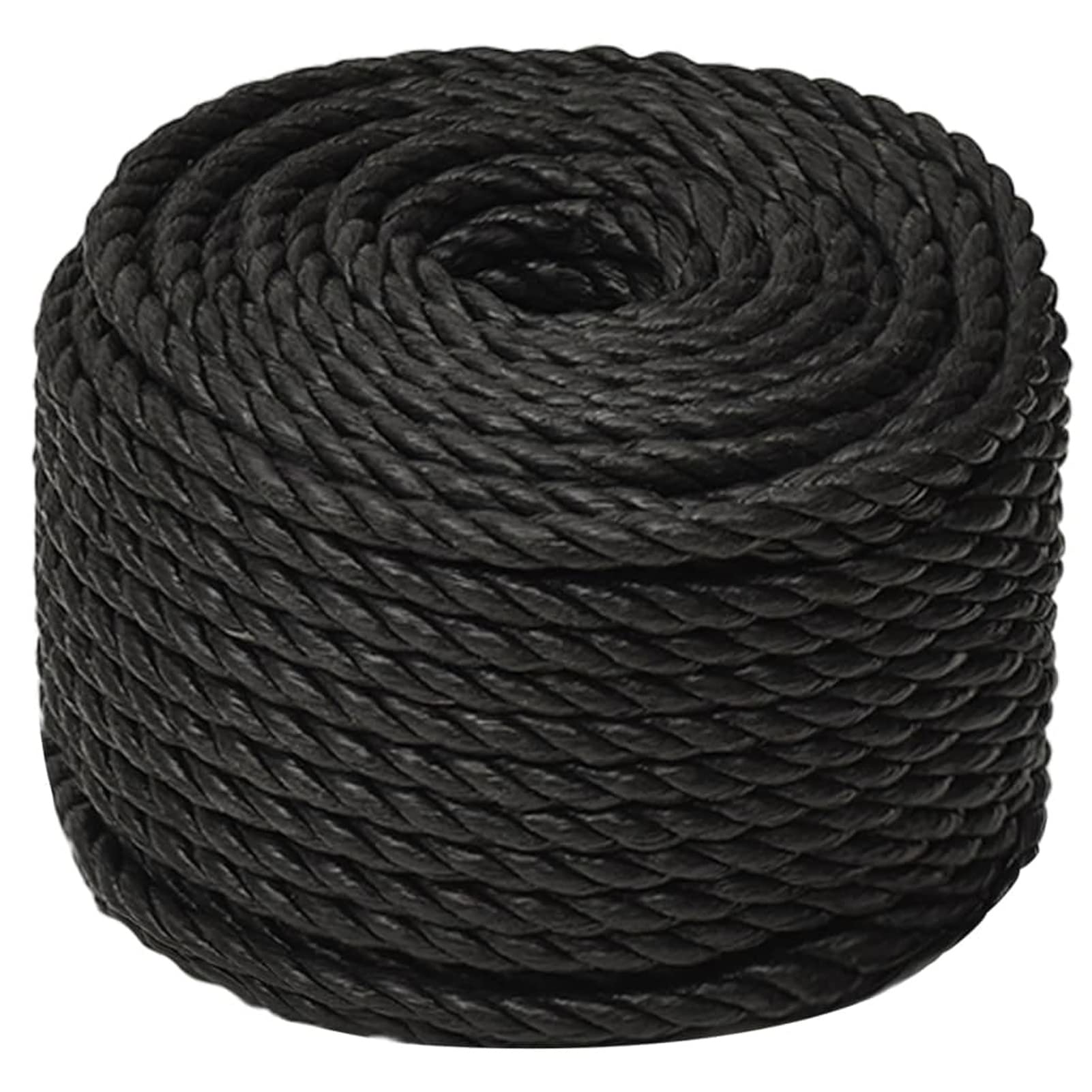Tidyard Arbeitsseil Bodenarbeitsseil Bootsseil Arbeitsleine Polypropylenseil Mehrzweckleine Seil Bootsleine Allzweckseil Schnur Tau Leine Gedreht Ankerleine Festmacher 14 mm 100 m Schwarz