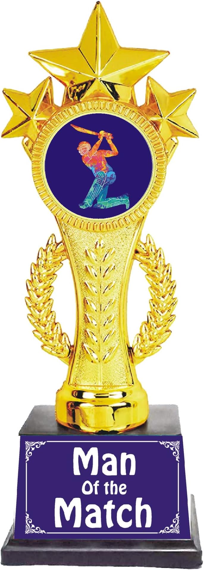 Cricket Match Trophy Man of the Match Star Award Trophy_9.75 x 3.50 x 2.50 inches