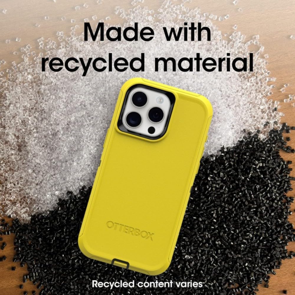 OtterBox iPhone 15 Pro Max (Only) - Defender Series Case - Night Reverse (Yellow & Black) - Case Only - Screenless - Rugged & Durable - with Port Protection - Non-Retail Packaging - Image 5