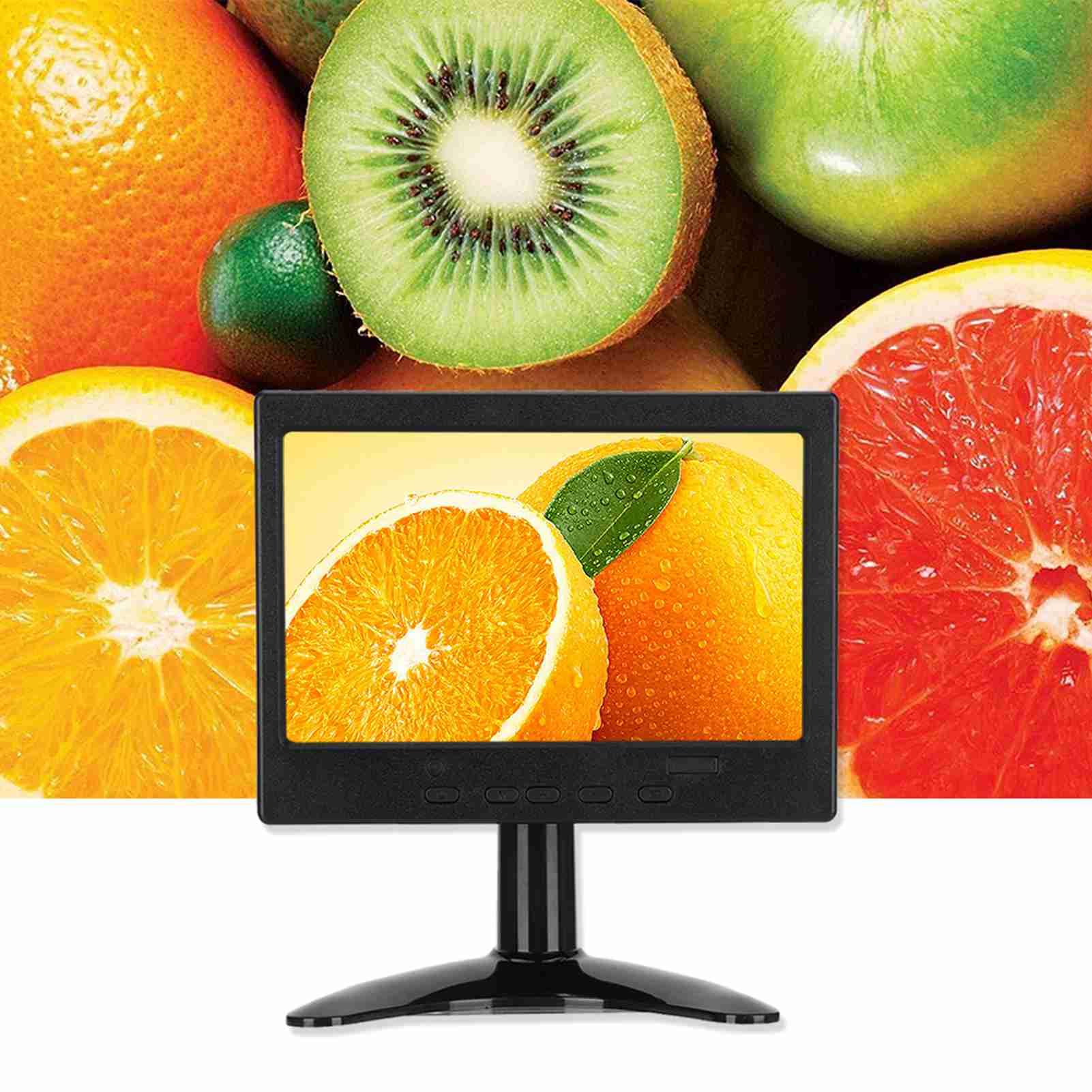 7 Pulgadas HD Monitor, 1080P Pantalla 1024 * 600 PC Monitor Admite Entrada AV + HDMI + VGA, para , Pantallas de Automóviles, CCTV,etc