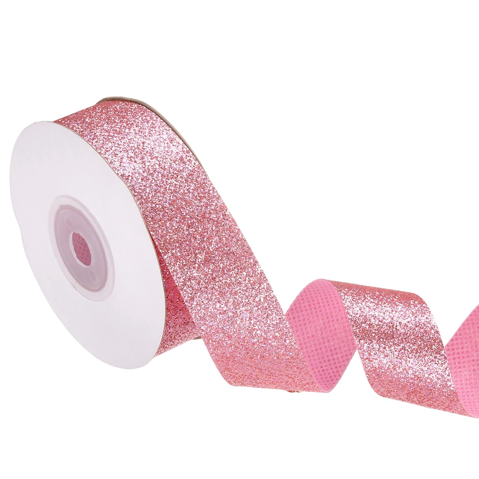 PATIKIL 1 Inch x 10 Yards Sparkly Gift Wrapping Ribbon, Colorful Ribbon for DIY Crafts Gift Wrapping Holiday Wedding Birthday Party Home Decoration, Pink