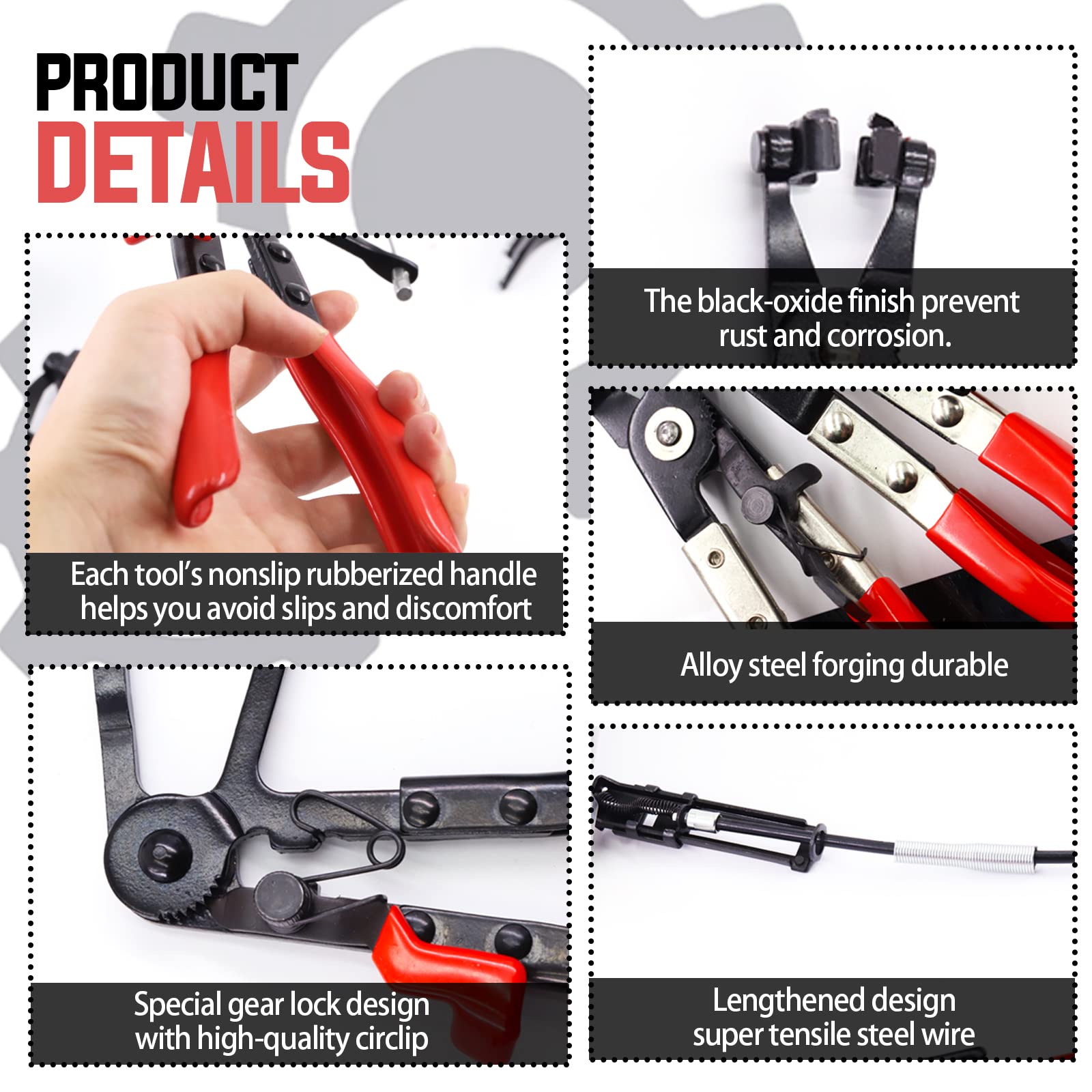 Eosnow Pinza Per Tubo Carburante Da 7 Pollici Pinza Per Filtro Carburante Pinza Per Fascetta Per Tubo Flessibile In Acciaio Ad Alto Tenore Di Carbonio 70395509 - Foto 7