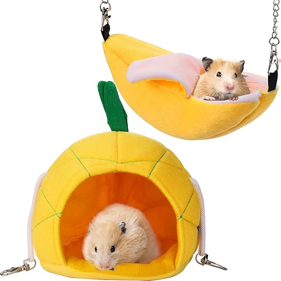 Jetec 2 Pieces Hamster Hammock Soft Bed Small Pet House