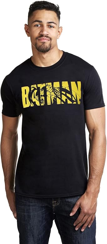 DC Comics Men's Batman Text T - Shirt Pack of 1