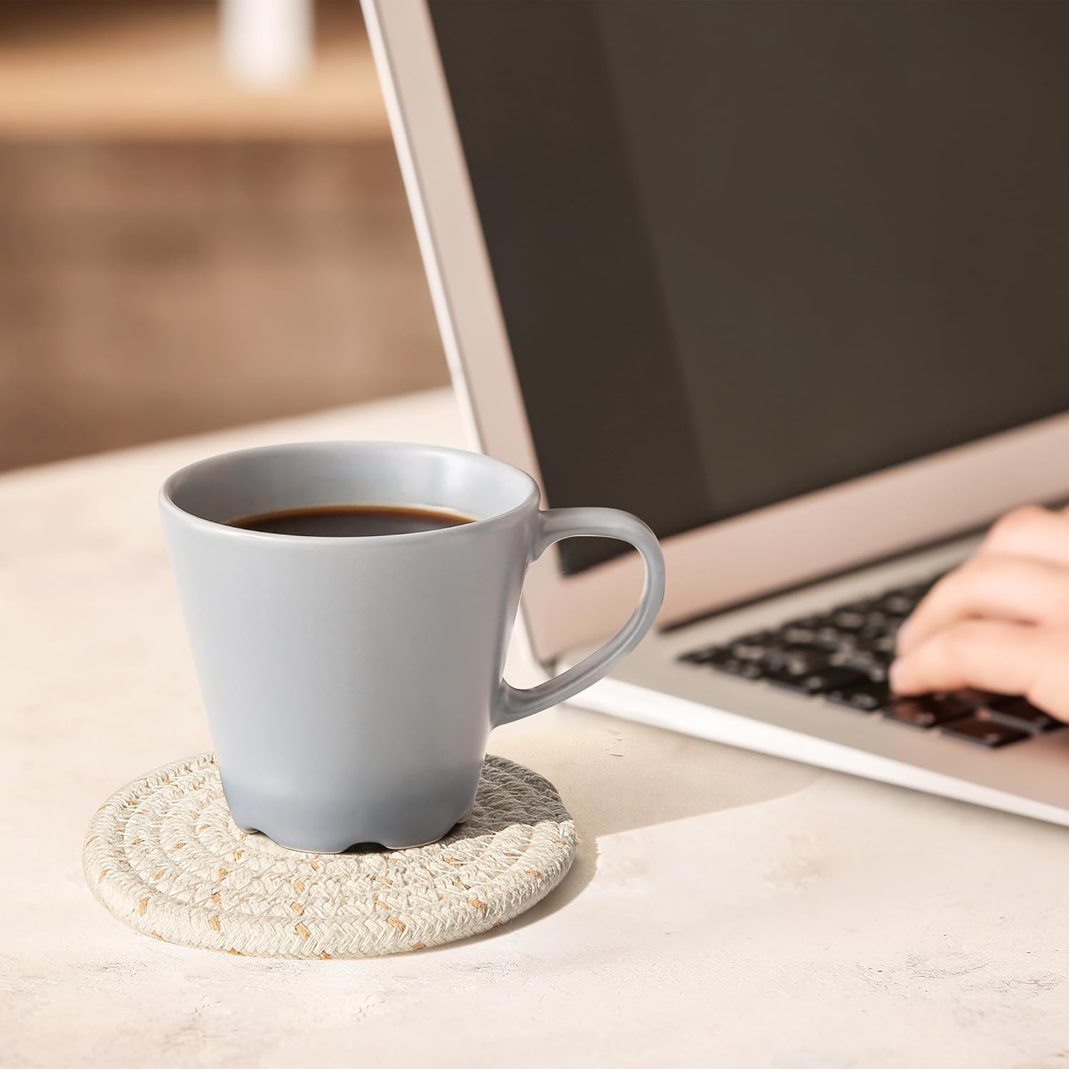 Lazebox Cotton Woven Coasters Set of 8