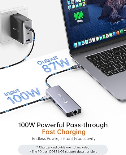 Miniatura 7 de NOVOO Hub USB C 5 en 1 de aluminio con adaptador HDMI 4K, 2 puertos USB 3.0, 1 puerto de memoria SD, 1 lector de tarjetas microSD para MacBook Pro