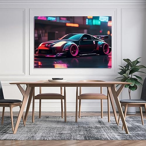 Miniatura 3 de PLIUYBG Nissan 350Z - Póster de automóvil estilo Cyberpunk para decoración estética, 16 x 24 pulgadas (15.7 x 23.6 in) sin marco, 4