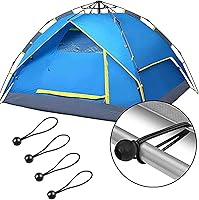 Vista 4 de BetterJonny - 50 cuerdas elásticas de bolas, cuerda elástica de 6 pulgadas con bolas, reutilizable, resistente para toldos, campamentos, lonas