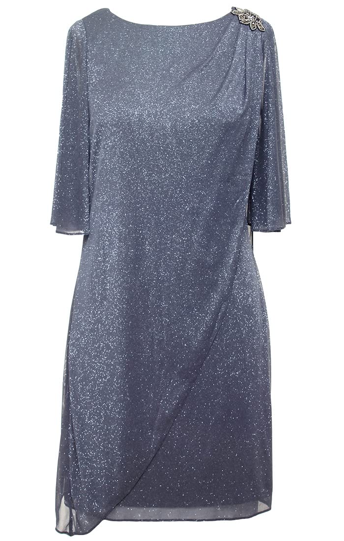 S.L. Fashionswomens Foil Cape Chiffon Dress Special Occasion Dress