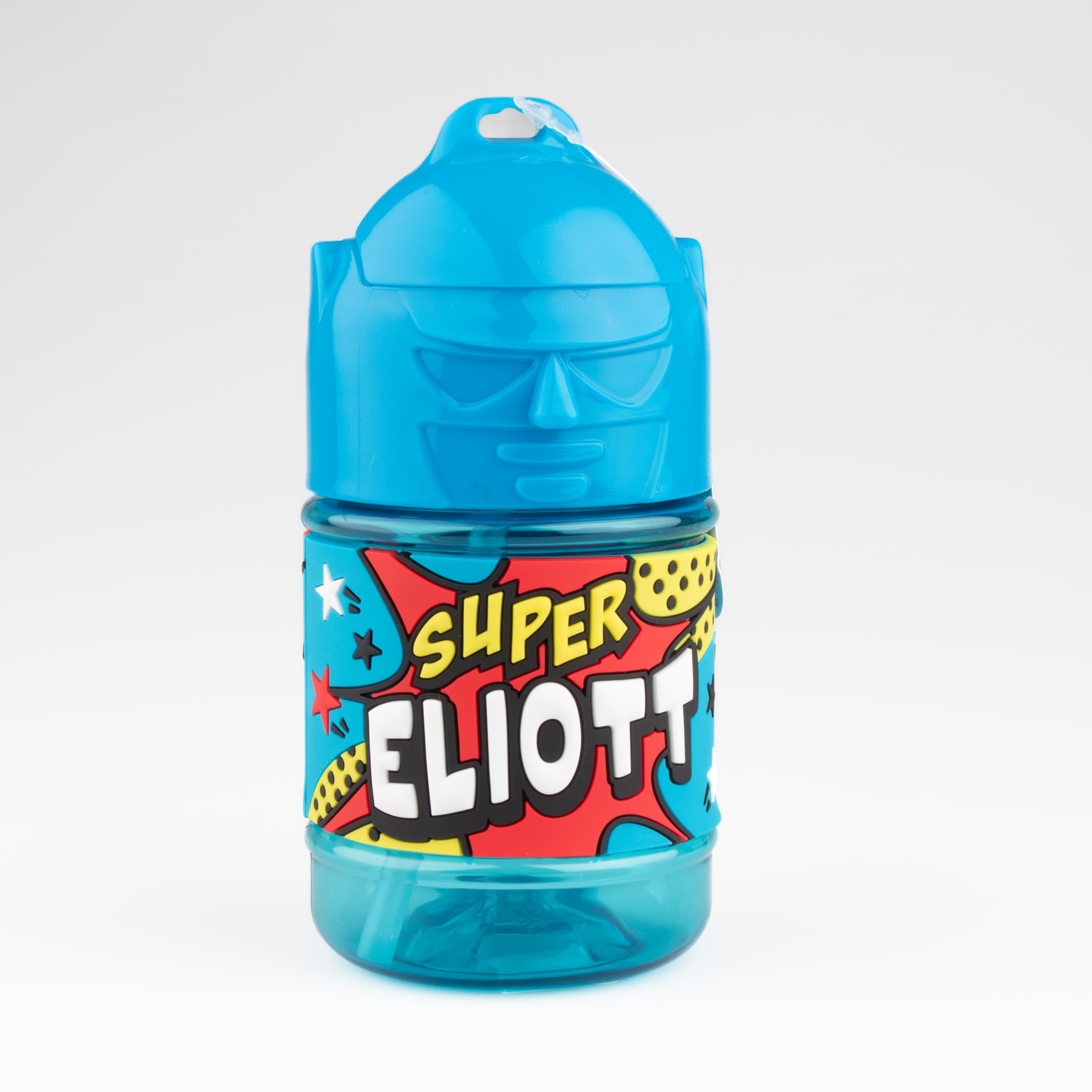 Personalised Kids Water Bottle with Straw - Super Eliott