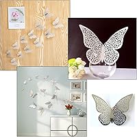 Vista 5 de 150 calcomanías 3D de mariposa 3D extraíbles para decoración de pared de baby shower, fiesta, boda, fiesta (morado)