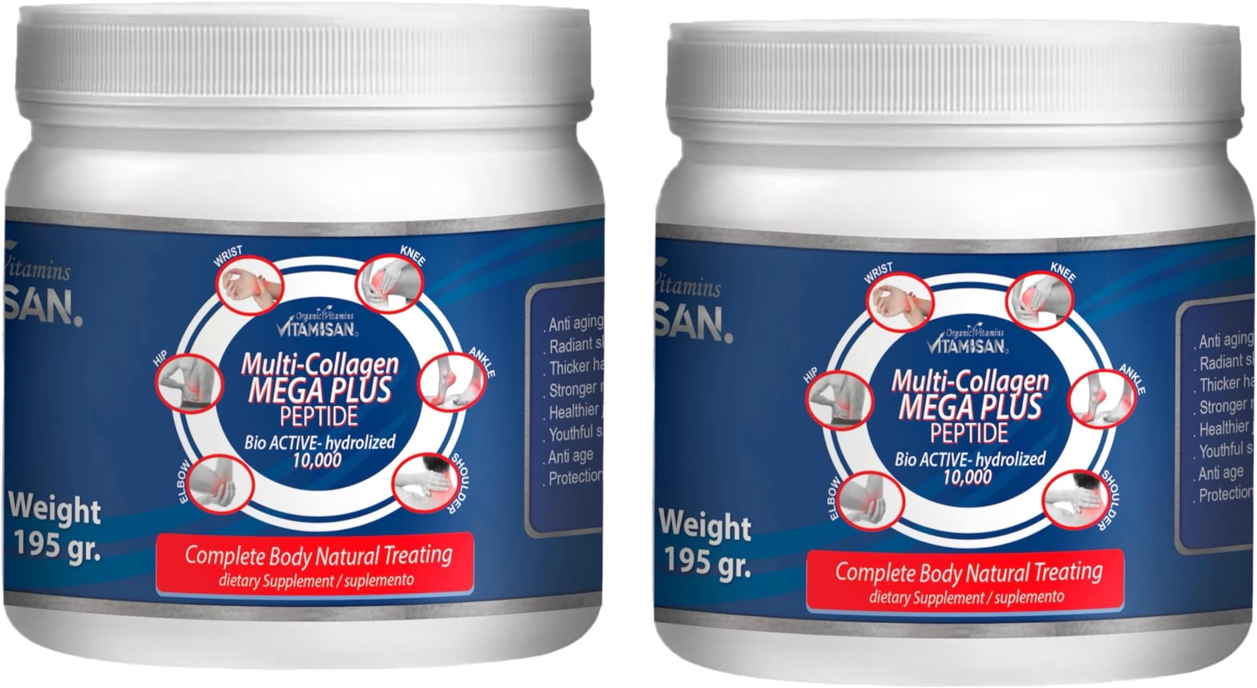 2 BIO-HYDROLIZED COLLAGEN 10,000 mg in (2) teaspoons daily.