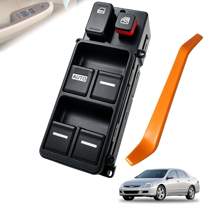 Interruptor mestre do vidro elétrico dianteiro esquerdo Generic para Honda Accord Sedan 2003–2007 – 1 unidade