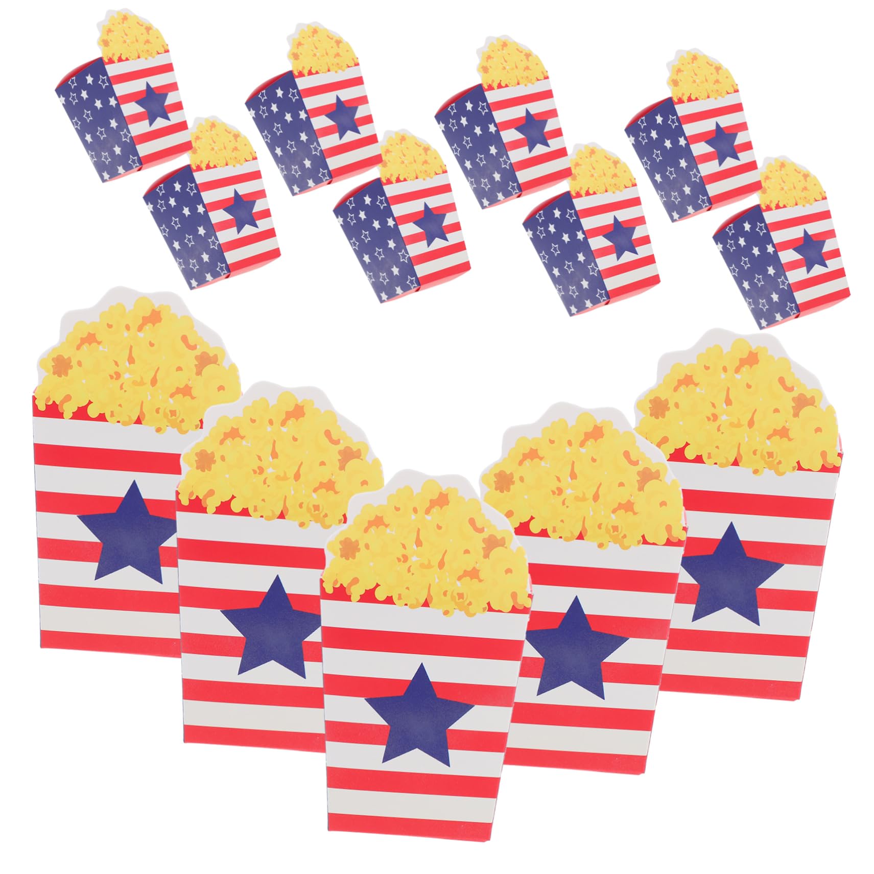 Warmhm 120 Stck. Teiliges Popcorn Boxen aus Papier mit Design Leichte Snackboxen für Independence Day Party für Popcorn Süßigkeiten und Kleine Geschenke bei Feierlichkeiten