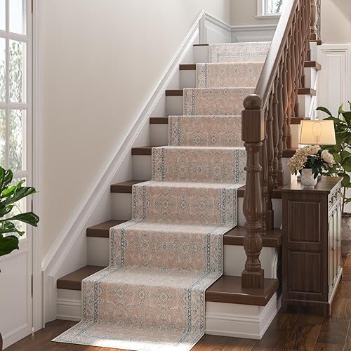 Vista 15 de jinchan Alfombra de pasillo lavable de 2 x 10 pulgadas, estilo vintage, envejecida, para interiores, delgada, tradicional, con estampado floral