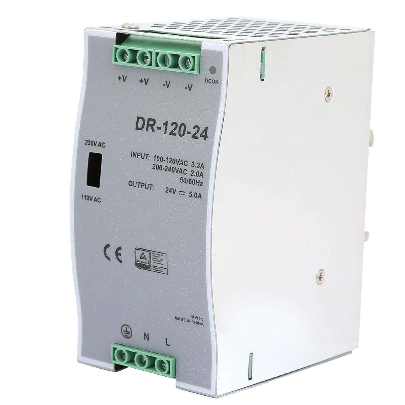 Sponsored Ad – AC to DC DIN-Rail Power Supply, DR-120-24 Switching Power Source Pulse Width Modulation 100~240V 24V 5Amp 120W