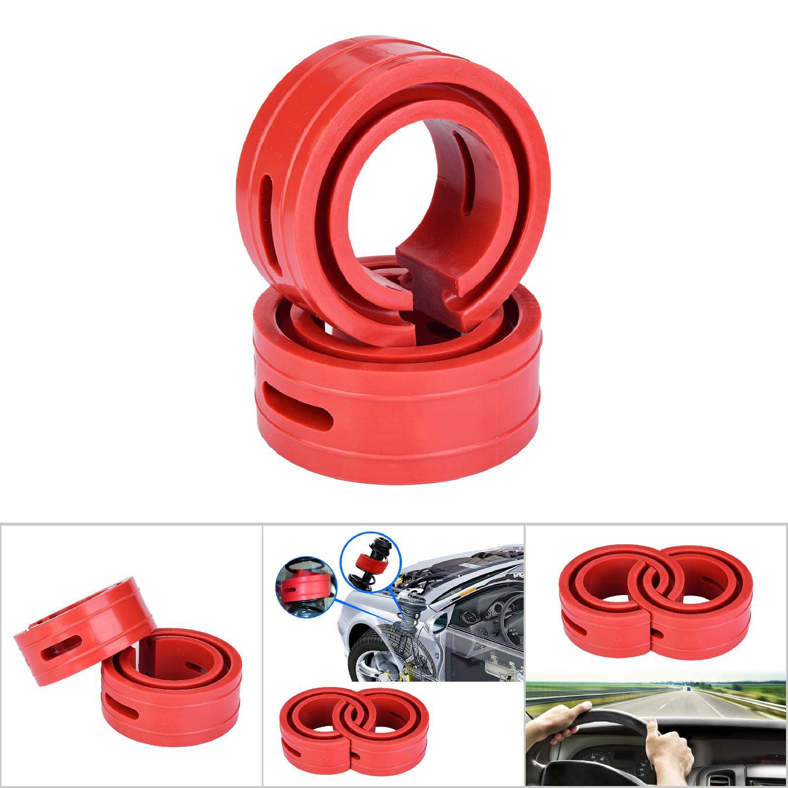 2pc Car Shock Absorber Buffer Spring Bumper Cushion Rosso TPE Type A-F(C)