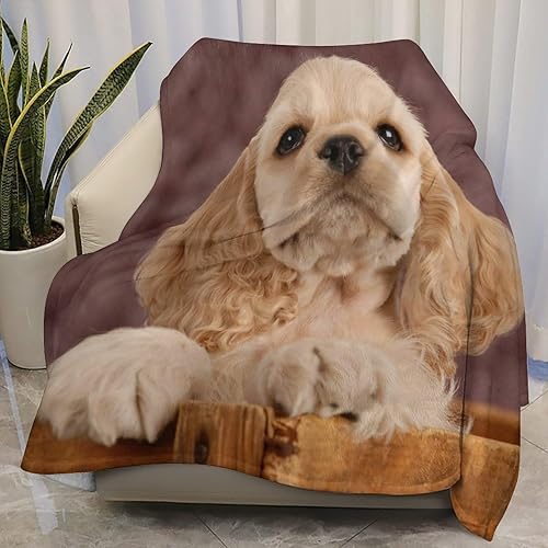 Cocker Spaniel - Manta para cachorros, regalos para niñas, manta de forro polar suave para cumpleaños para niñas, manta para sofá cama, 60 x 80