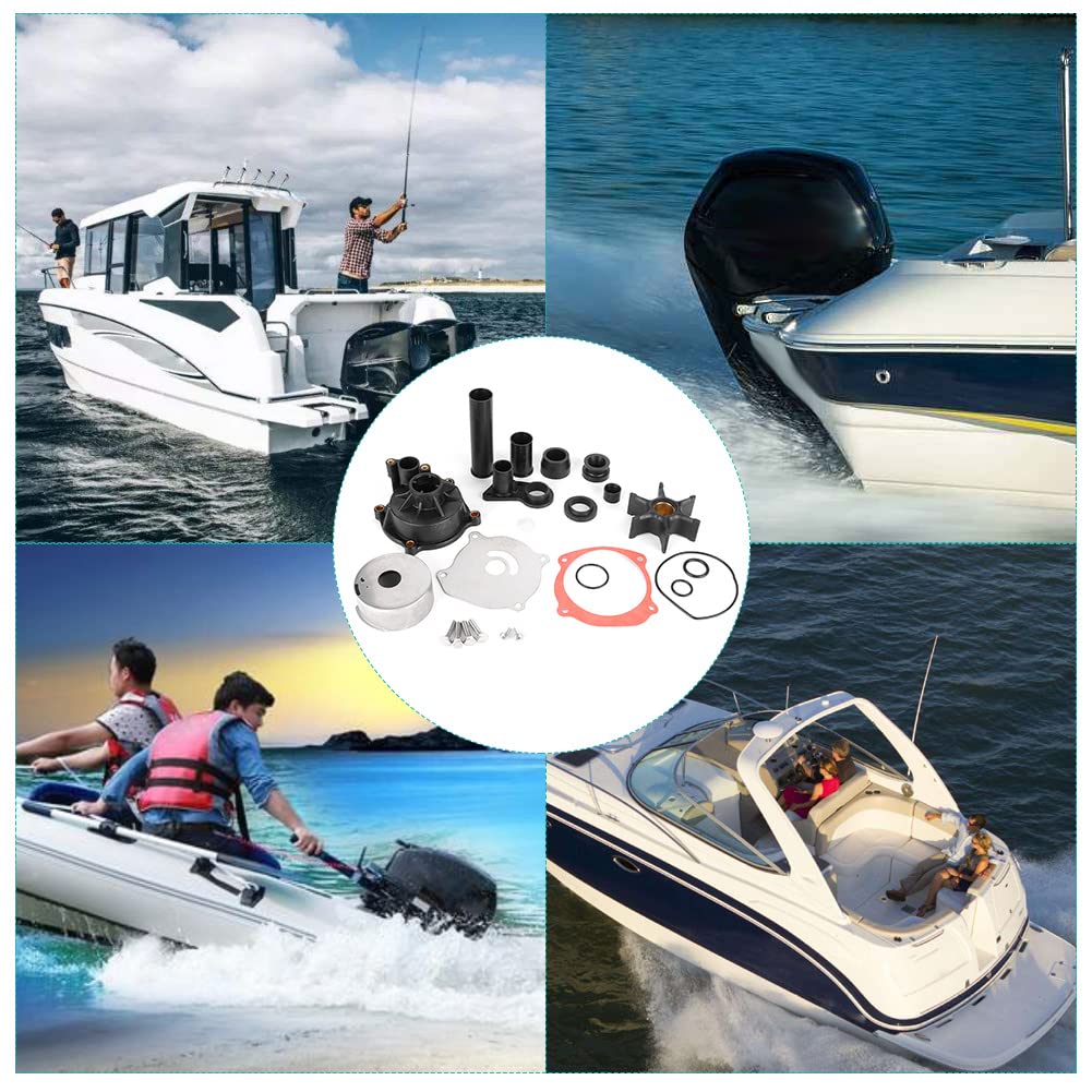 SIXRUN Kit di Riparazione Girante Pompa Acqua, Nylon Ad Alte Prestazioni per Motori Fuoribordo e 75-250 CV