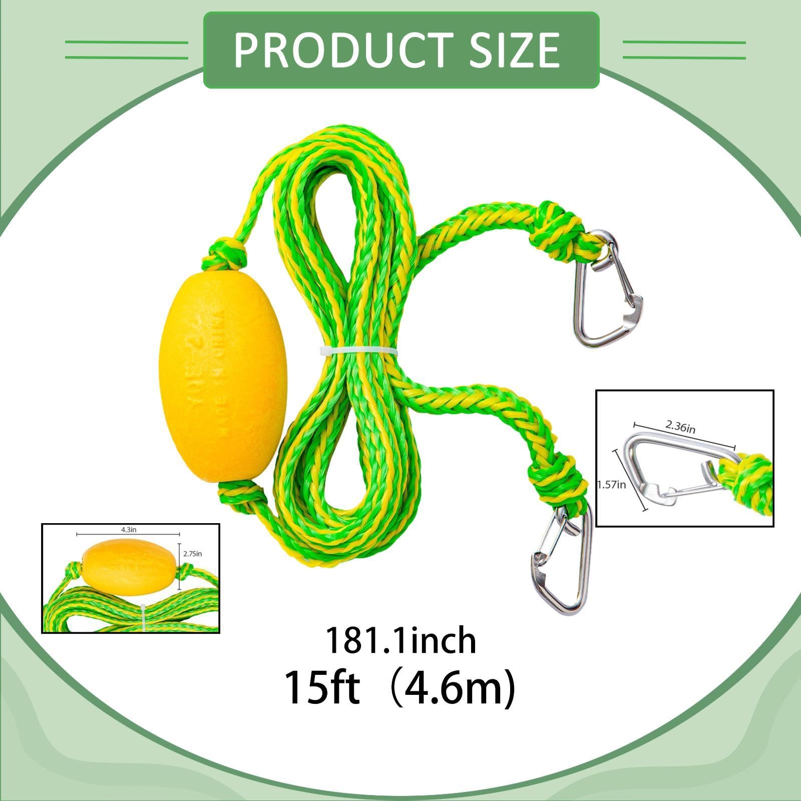 Corda Traino Kayak Galleggiante per Boa Ancoraggio Fune Traino Deriva Kayak Corda Ancoraggio Accessori Imbarcazione con Aggancio Rapido in PVC