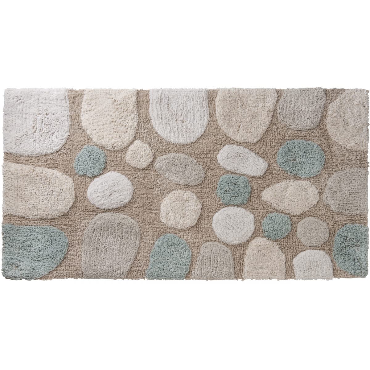 Tapis de bain 60x120cm coton absorbant galet pour éviter les projections d'eau sur le carrelage