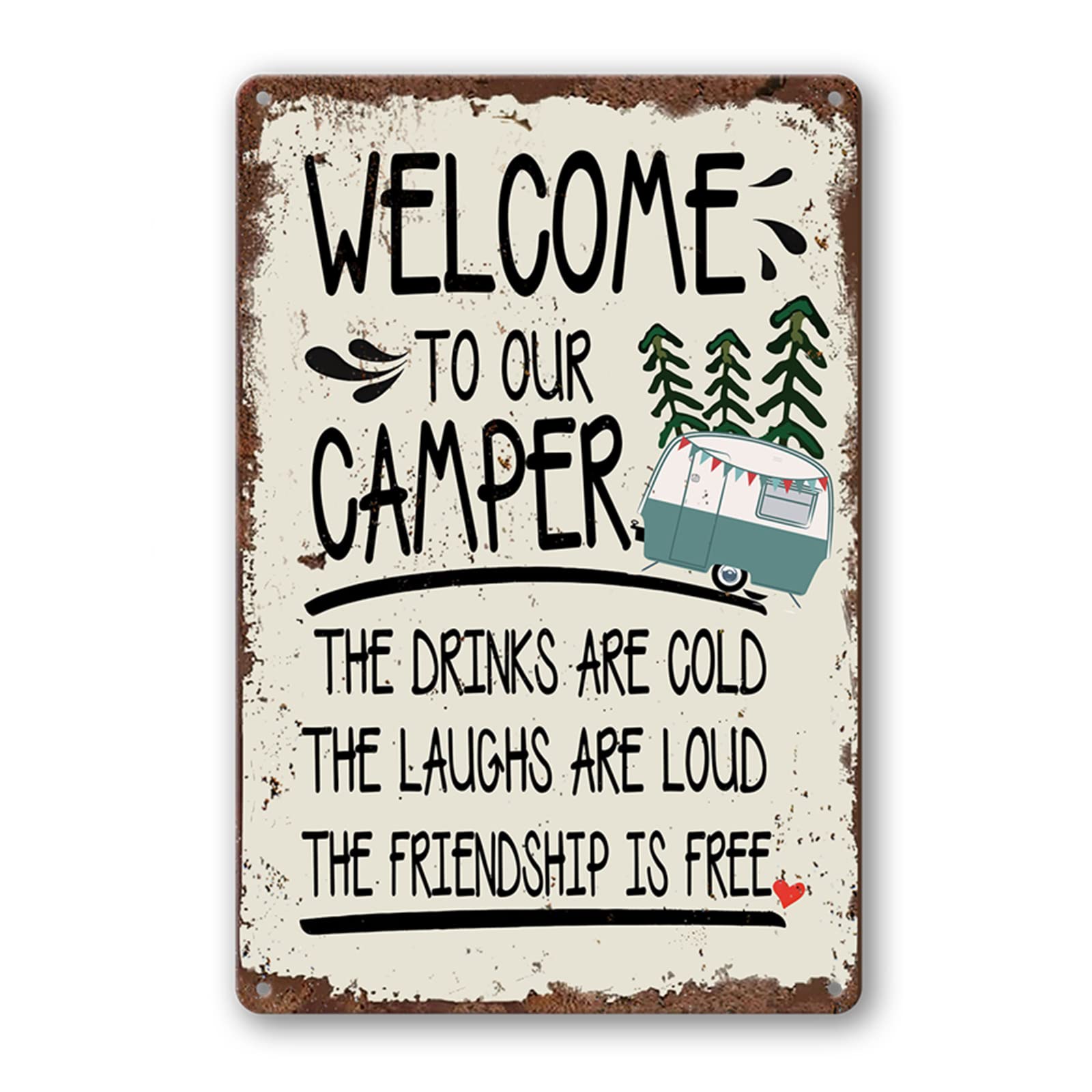 Camper Decor Camping Accessories For Campers Rv Decorations For Inside Sign Metal Tin Signs Funny Campsite Rules Travel Trailer Wall Decor Personalized Welcome Gifts