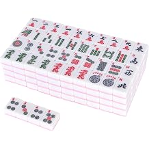 HayZBao 1.2'' American Mahjong Tile Set, 166 Tiles Only, Scratch-Resistant Melamine with Pink White Edge, No Extra Accessories