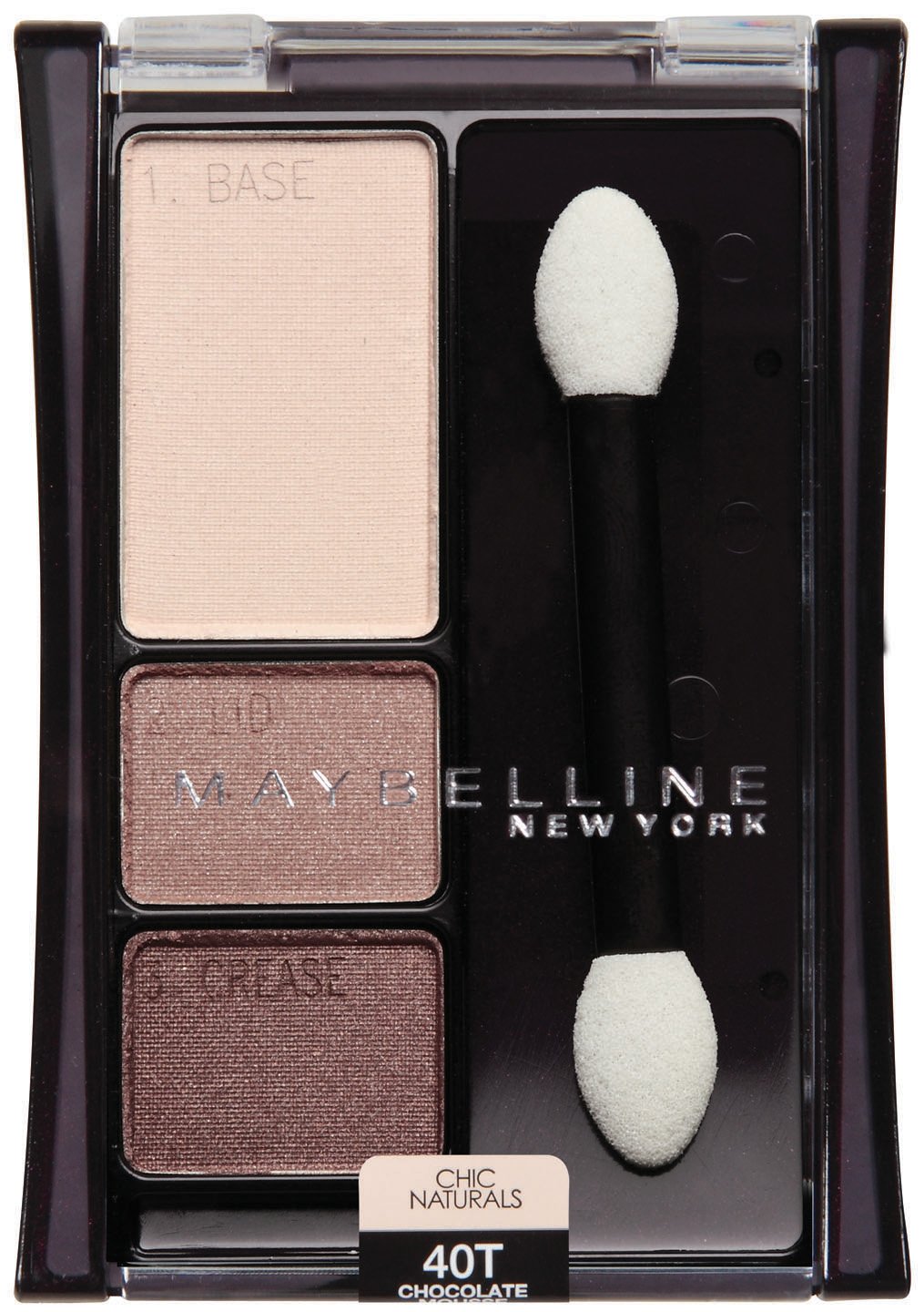 Maybelline New York Expert Wear Eyeshadow Trios, 40t Chocolate Mousse Chic Naturals, 0.13 Ounce