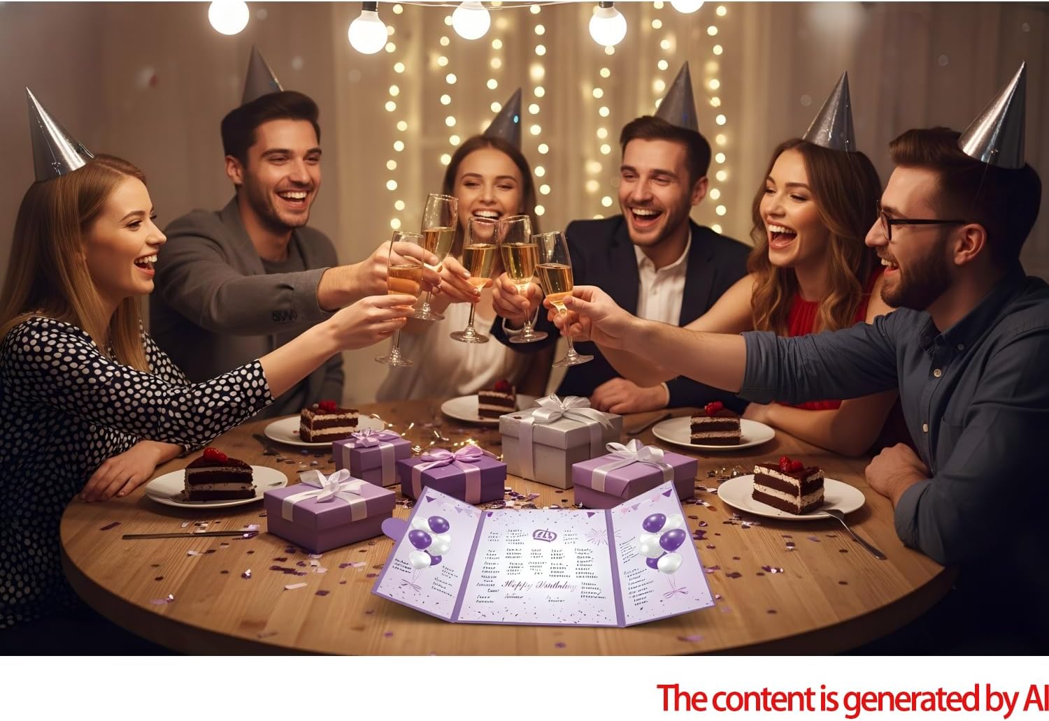 CC wonderland zone Purple Happy Birthday Decorations - Giant Guest Book Alternative Signature Board for Any Age Group - Big Group Greeting Card Party Supplies Keepsake Gift for Men Women