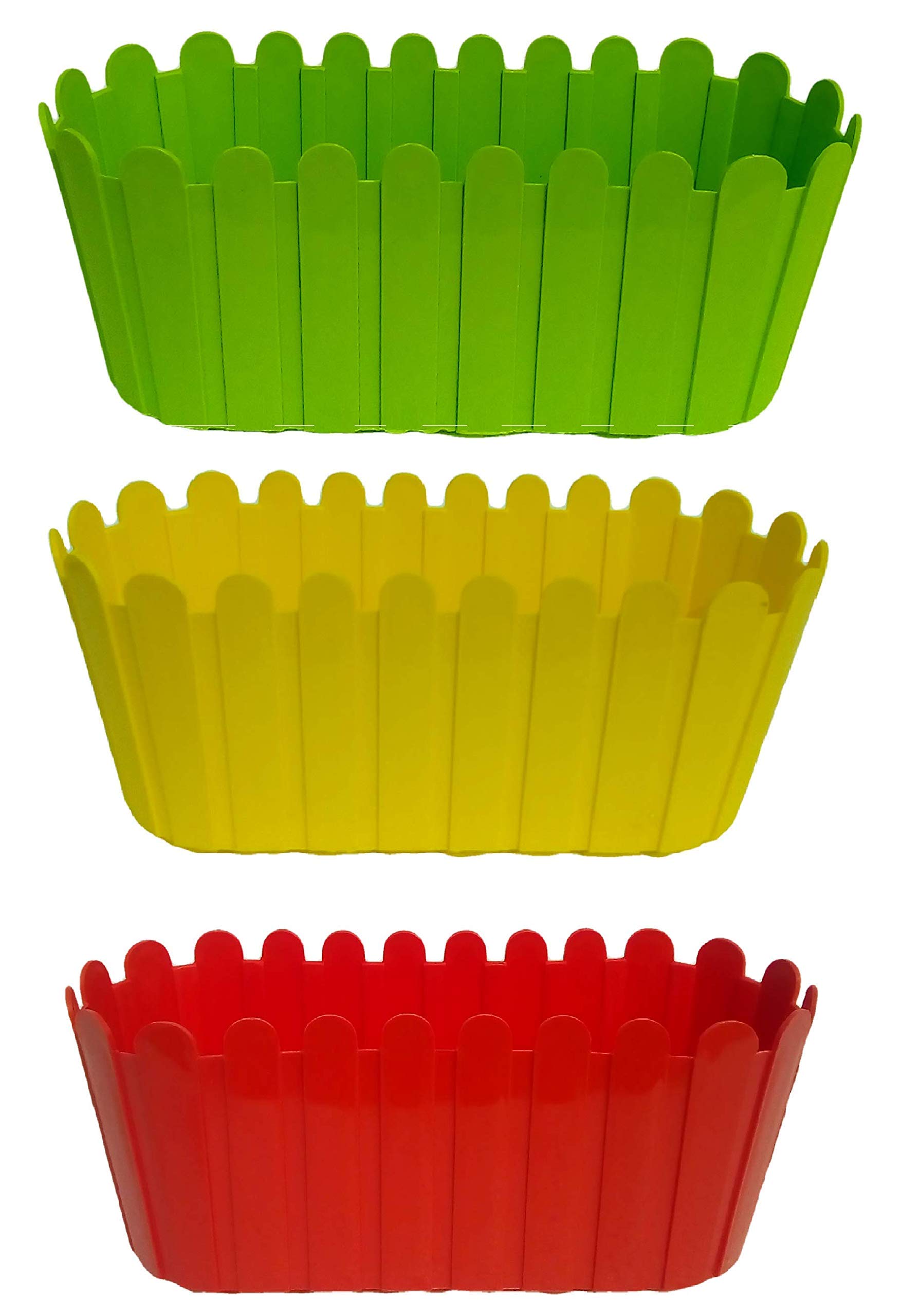 OshiGreens Flower Pot Set of 3 for Outdoor Garden Balcony & Indoor Fence Window Planter (Rectangular) (B08JCKYQ9G) Amazon Price History, Amazon Price Tracker
