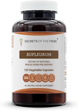 Secrets of the Tribe Bupleurum 120 Capsules, 500 mg, Bupleurum Chinense Dried Root 120 Capsules