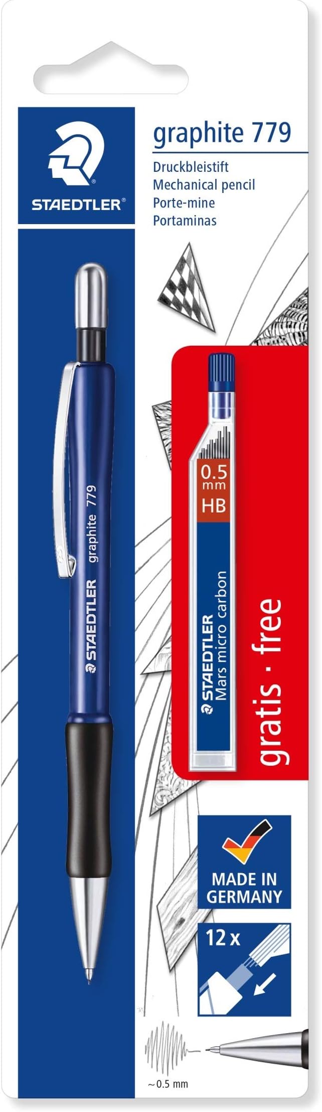 Graphite 779, 0.5MM Mechanical Pencil With 1 Pack Of Lead