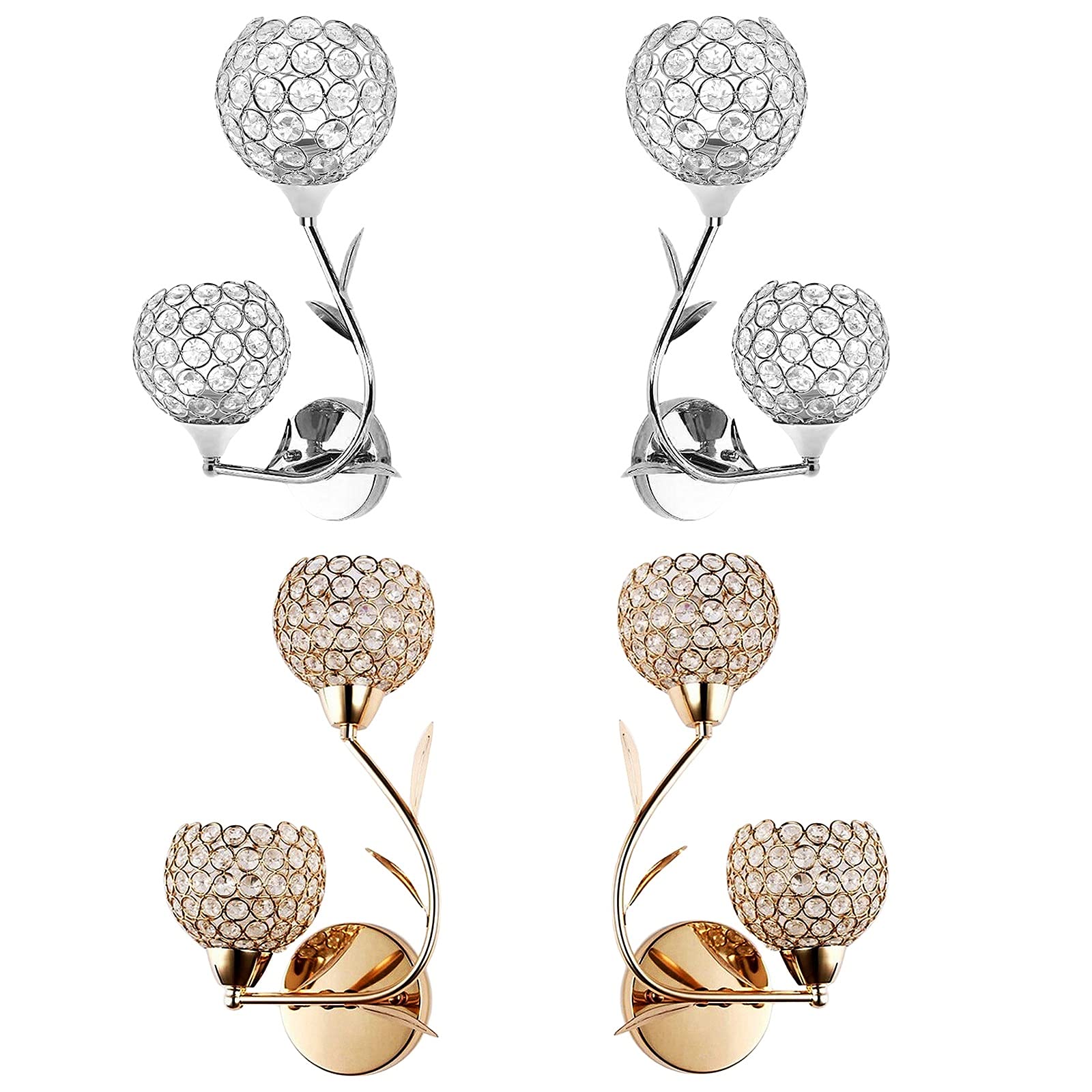 Applique da parete moderne decorative in cristallo Applique da parete for comodino Compatibile con decorazioni for la casa fai-da-te con lampadina con attacco E26/E27 NON inclusa, Applique da parete m