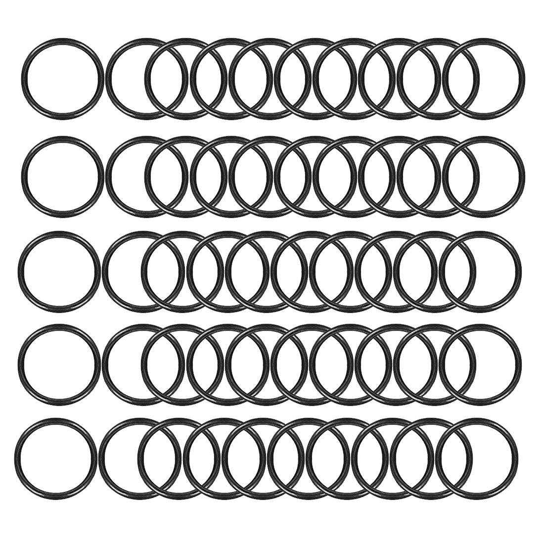 Ofowin 50個入り Oリング O-RINGS ニトリルゴム 8mmx6mmx1mm ブラック オーリング 8mmの外径 6mm内径 1mm幅 円形 シール ガスケッ ト耐熱 耐油 防水 耐摩耗性 車 エアコン 各種機器のガスケットに 機械修理