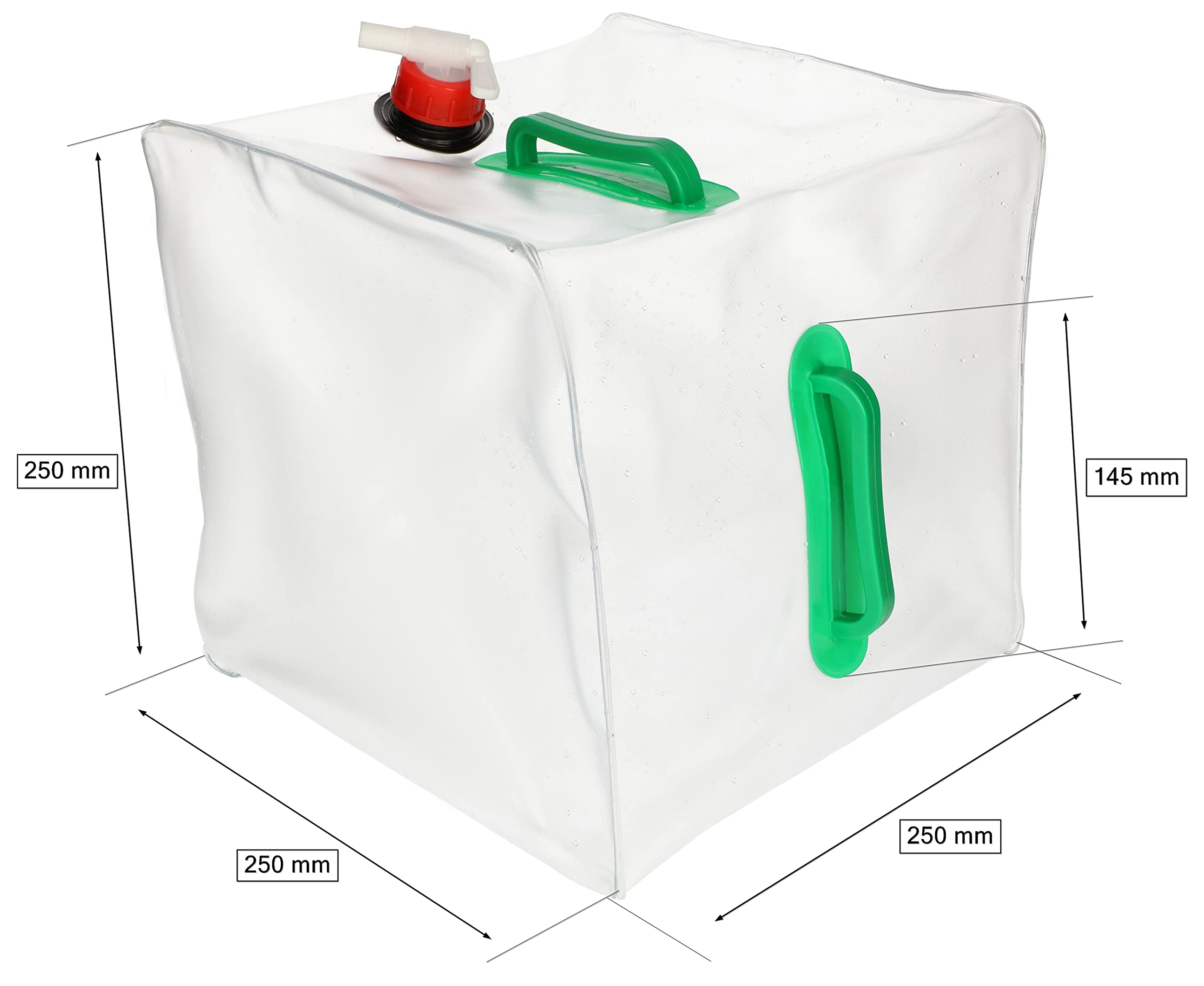 KOTARBAU® 4 x Bidones de Agua Plegable con Grifo 20 litros, Contenedor de Agua Plegable, Depósito portátil, 2 Asas de Transporte, Bidón garrafa con Grifo de vertido, Recipiente de Agua para Camping