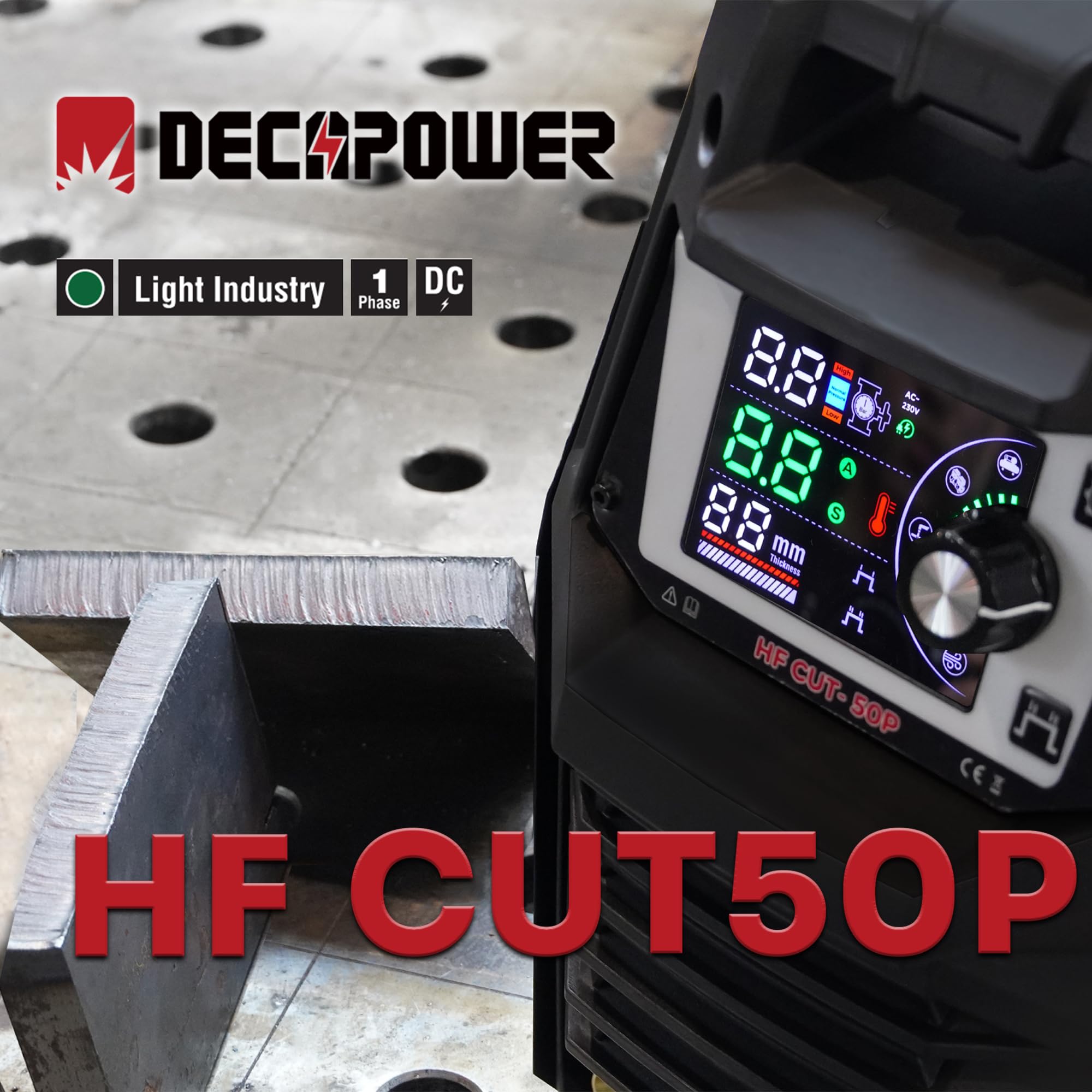 DECAPOWER macchina da taglio al plasma ad arco con driver HF CUT-50P 50Amp 220V Con arco di impatto del driver Taglio (Accessori standard)