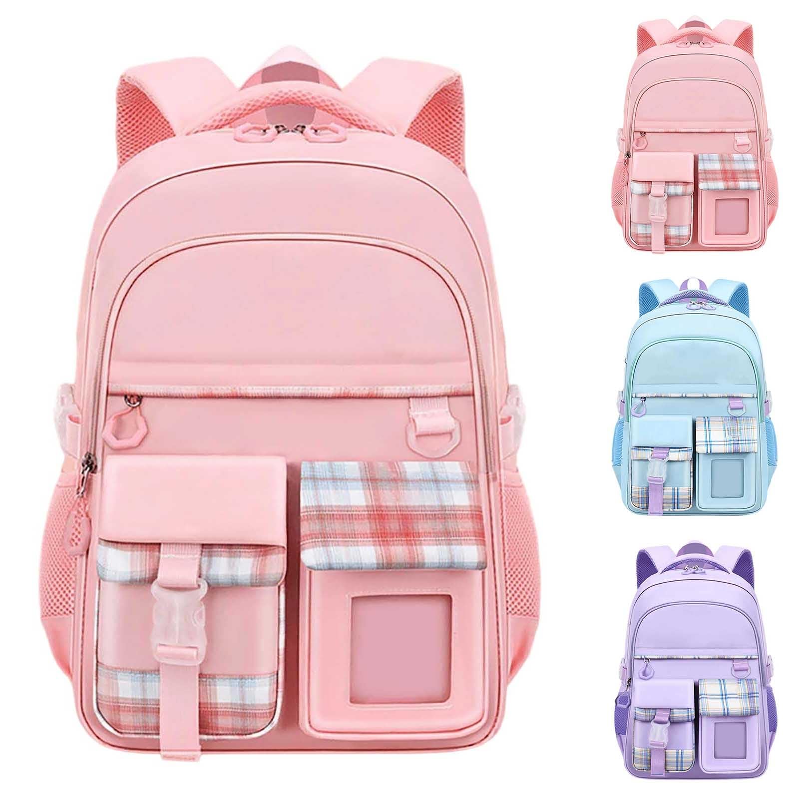 Zaino Scuola, Zaino Bambina Scuola Elementare Scomparti Multipli, Zaino Leggero per Il Ritorno a Scuola per Ragazze, Adatto per Classi 1-4, età 5-15