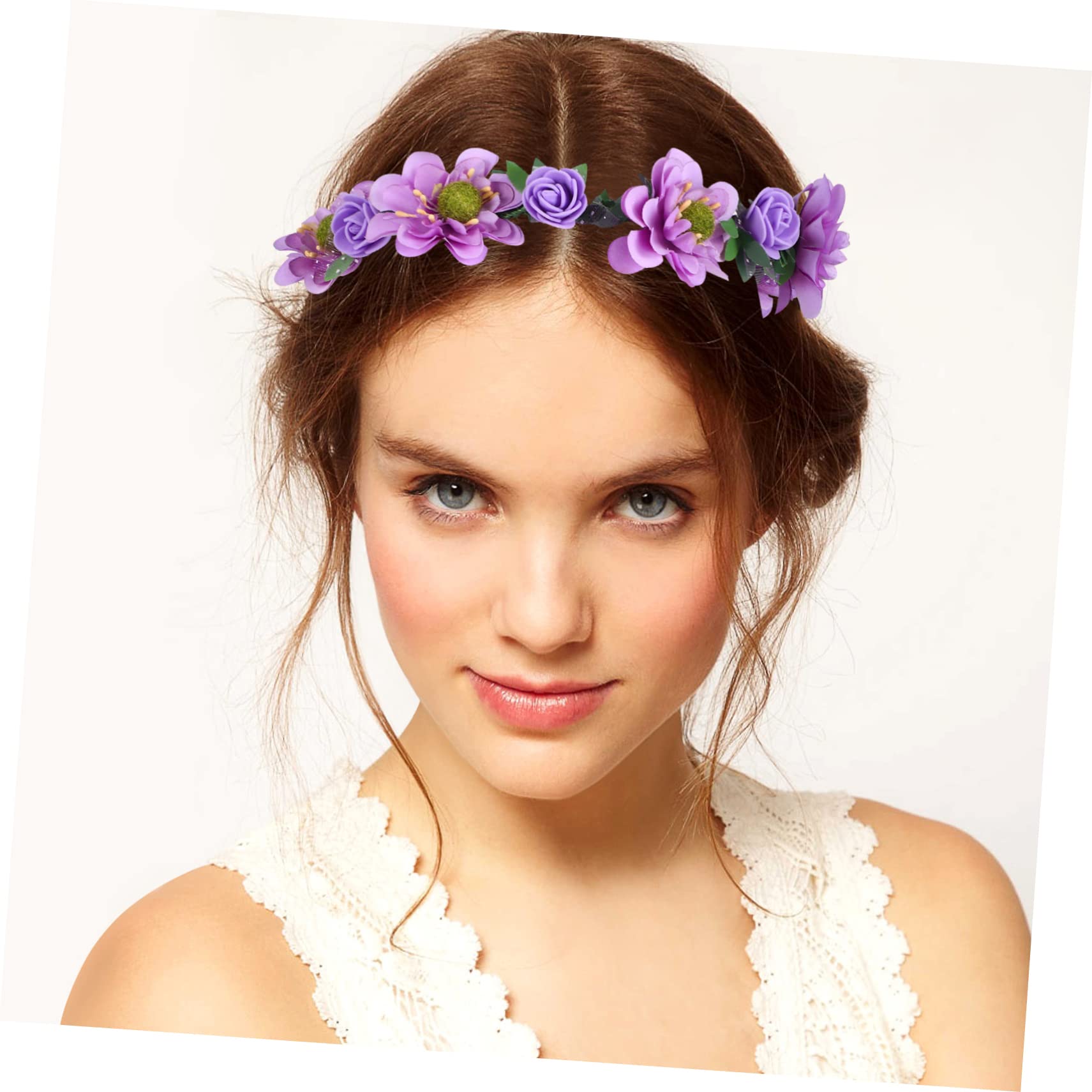 FRCOLOR 8 Stk Blumen Stirnband blumenkränze fürs haar hair toppers for women wedding hair accessories Hochzeit Stirnband Braut Blumengirlande Tiara künstliche Blumenkronen Stoff